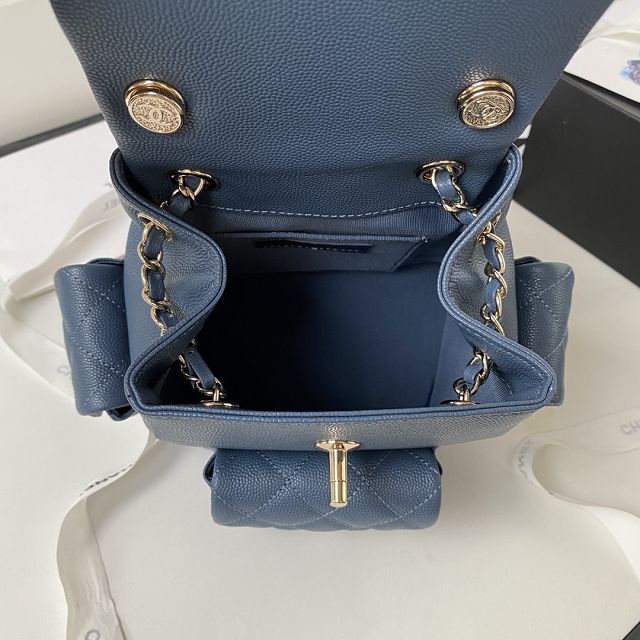 CC original grained calfskin small backpack AS4399 dark blue