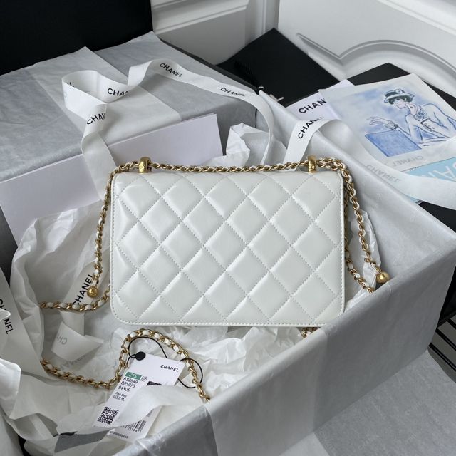 2024 CC original calfskin flap bag AS2649 white