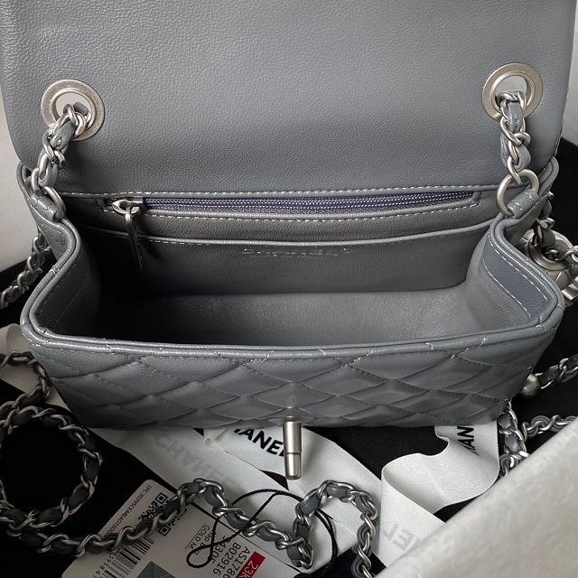 2024 CC original lambskin small flap bag AS1786 grey