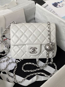 2024 CC original lambskin small flap bag AS1786 white