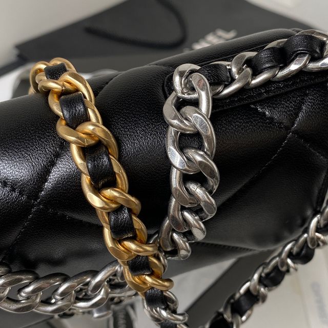 CC original lambskin 19 wallet on chain AP3267 black
