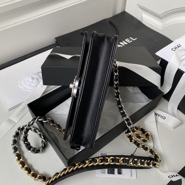 CC original lambskin 19 wallet on chain AP3267 black