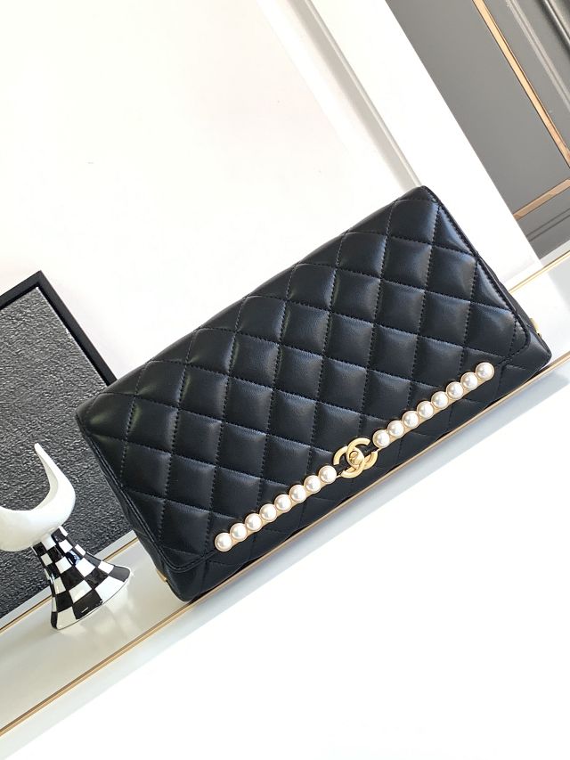 CC original lambskin evening bag AS4455 black