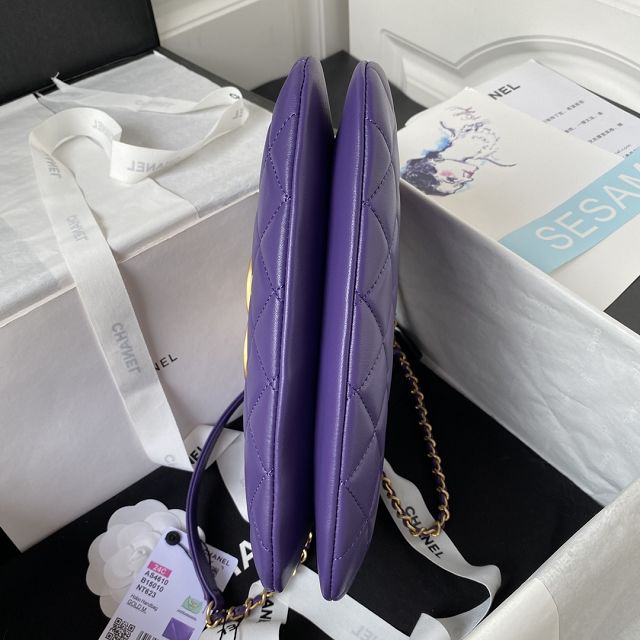 2024 CC original lambskin messenger bag AS4610 purple
