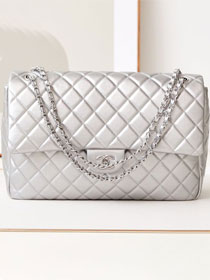 2024 CC original lambskin maxi flap bag AS4661 silver