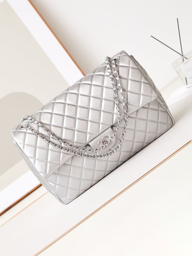 2024 CC original lambskin maxi flap bag AS4661 silver