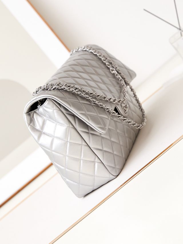 2024 CC original lambskin maxi flap bag AS4661 silver