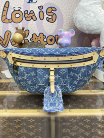 2024 Louis vuitton original denim bumbag M46837 blue