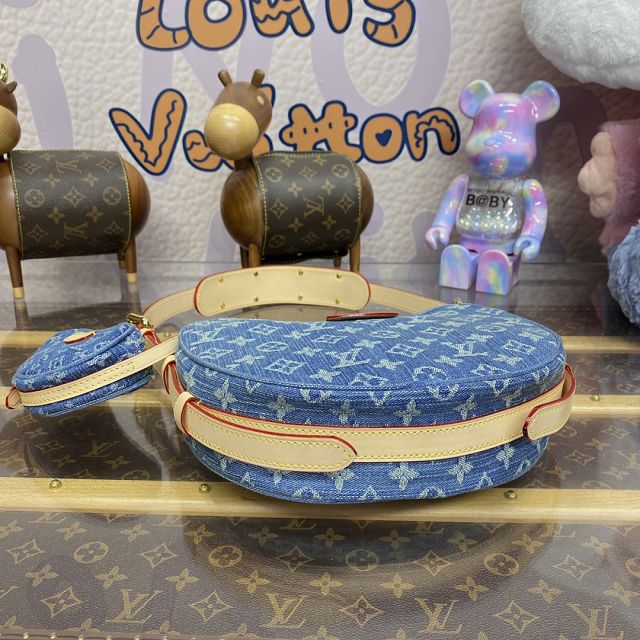 2024 Louis vuitton original denim croissant MM handbag M46856 blue