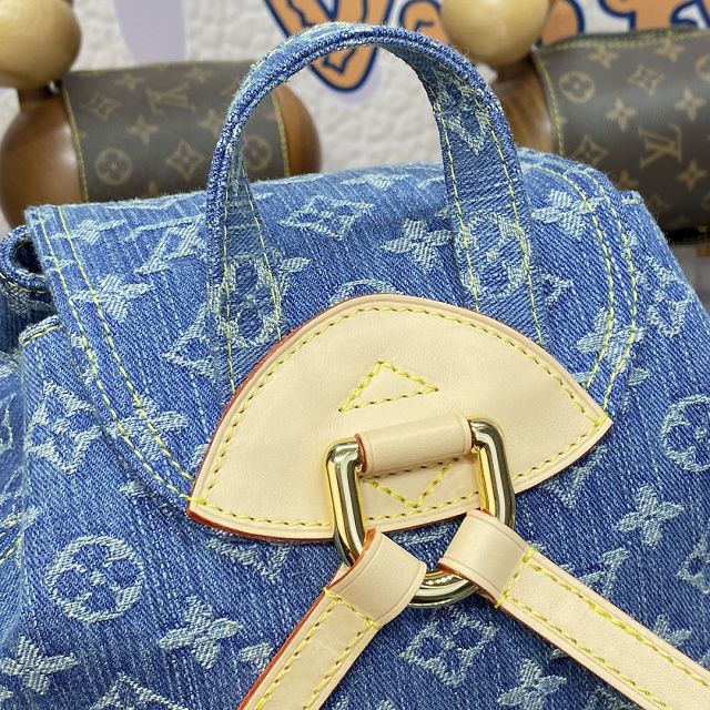 2024 Louis vuitton original denim mini backpack M46836 blue