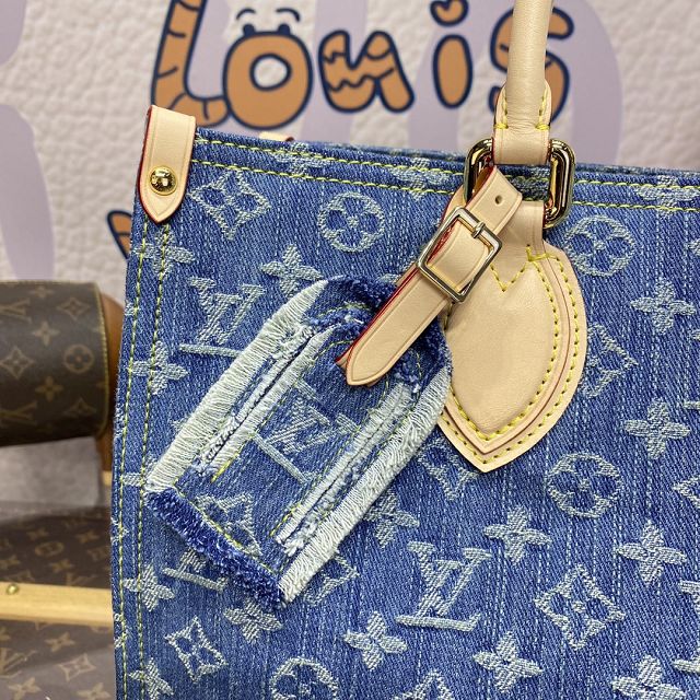 2024 Louis vuitton original denim onthego mm M46871 blue