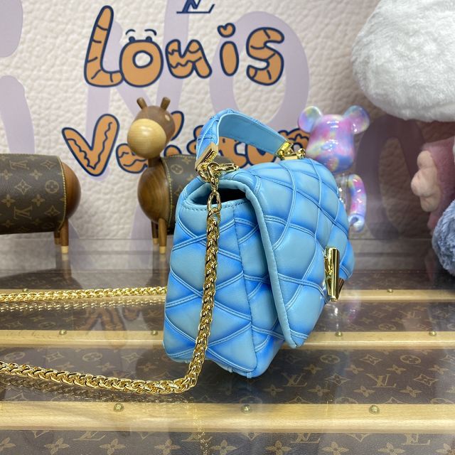 Louis vuitton original lambskin GO-14 medium handbag M24185 blue