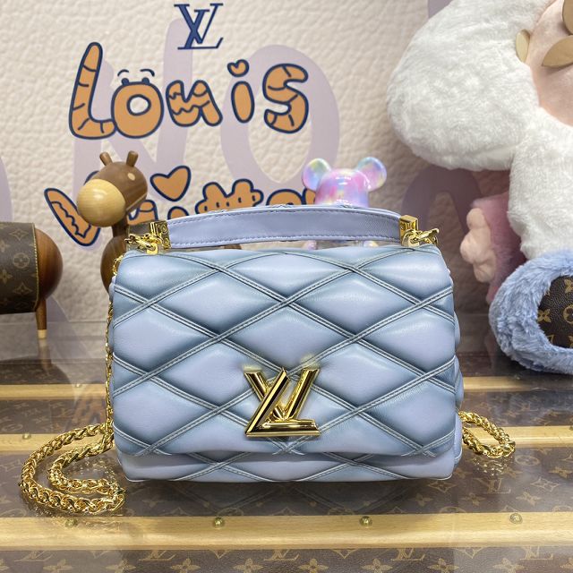 2024 Louis vuitton original lambskin GO-14 medium handbag M24186 ecume