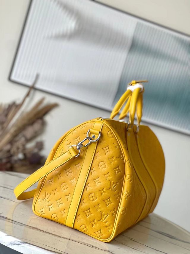 Louis vuitton original calfskin keepall 50 M23748 yellow