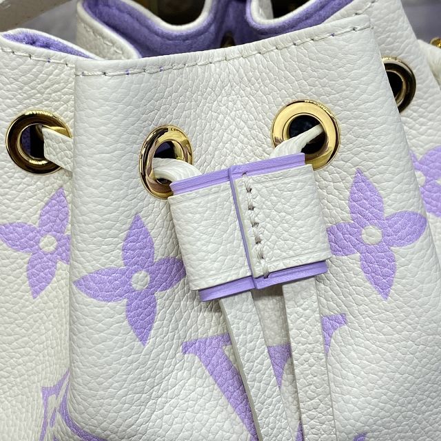 Louis vuitton original calfskin nano noe handbag M82933 white&purple