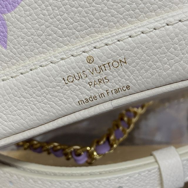 Louis vuitton original calfskin nano noe handbag M82933 white&purple