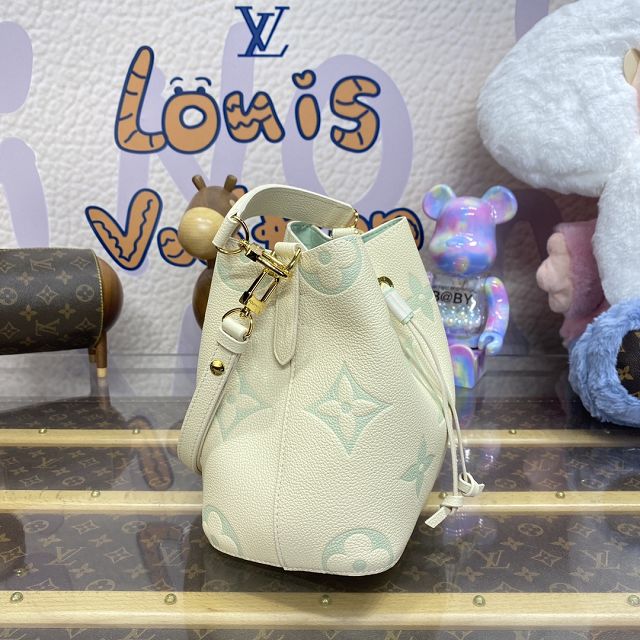 Louis vuitton original calfskin neonoe BB bucket bag M24048 white&green