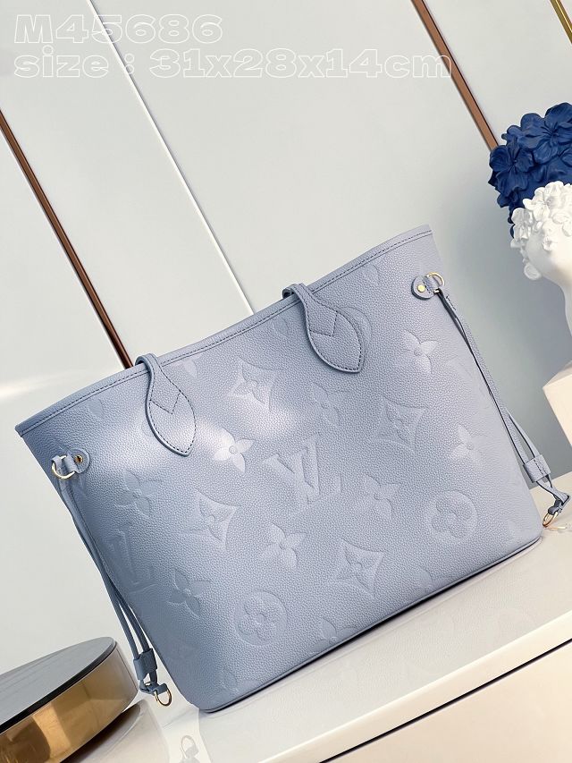 Louis vuitton original calfskin neverfull mm M45686 light blue