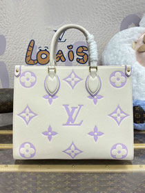 Louis vuitton original calfskin onthego mm M45595 white&purple