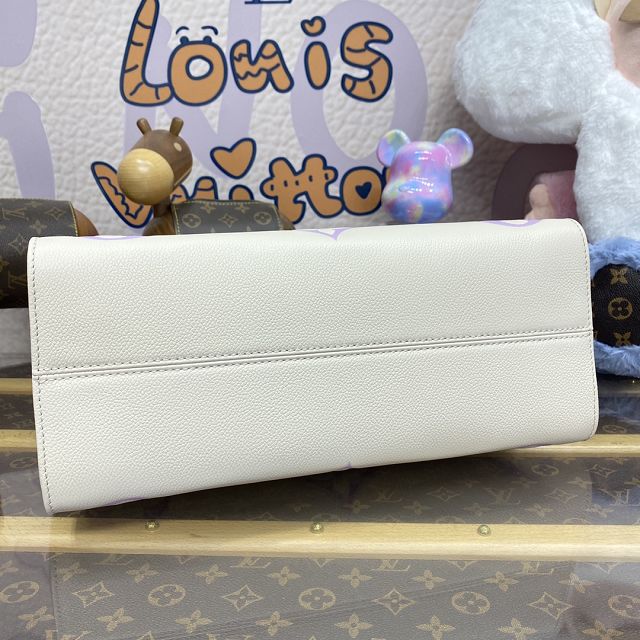 Louis vuitton original calfskin onthego mm M45595 white&purple