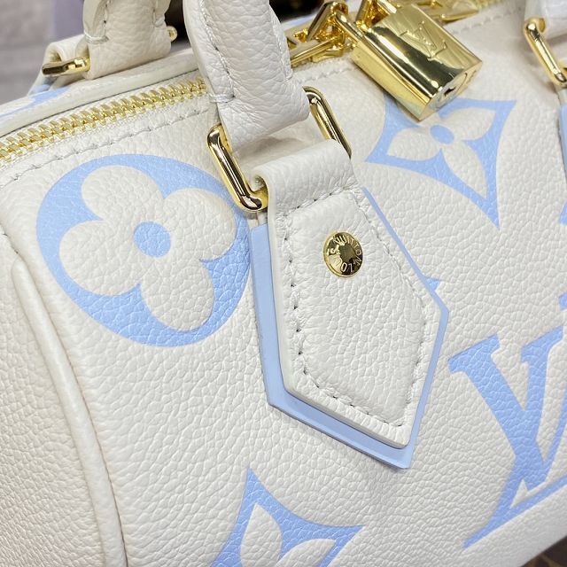 Louis vuitton original calfskin speedy 20 M46886 white&blue