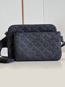 Louis vuitton original calfskin trio messenger bag M46602 black