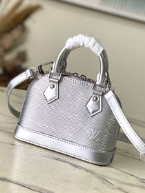 Louis vuitton original epi leather nano alma M82411 silver