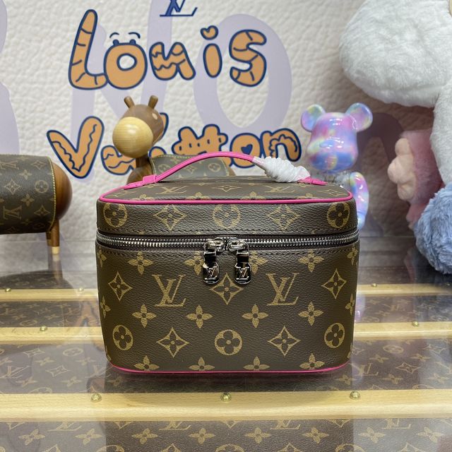 Louis vuitton original monogram mini nice cosmetic case M46767 pink