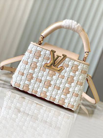 Louis vuitton original tweed capucines BB handbag M21103 apricot