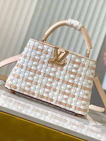 Louis vuitton original tweed capucines BB handbag M21103 apricot