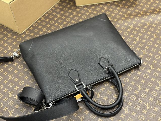 Louis vuitton original calfskin slim briefcase M30978 black	