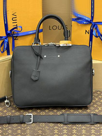 Louis vuitton original calfskin armand briefcase M54381 black