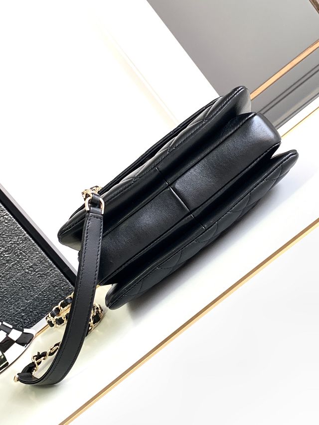 CC original lambskin mini top handle flap bag AS4654 black