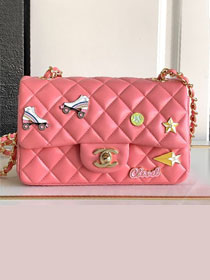 CC original lambskin mini flap bag A69900 pink