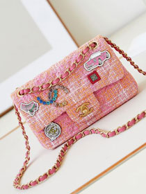 CC original tweed mini flap bag A69900 pink