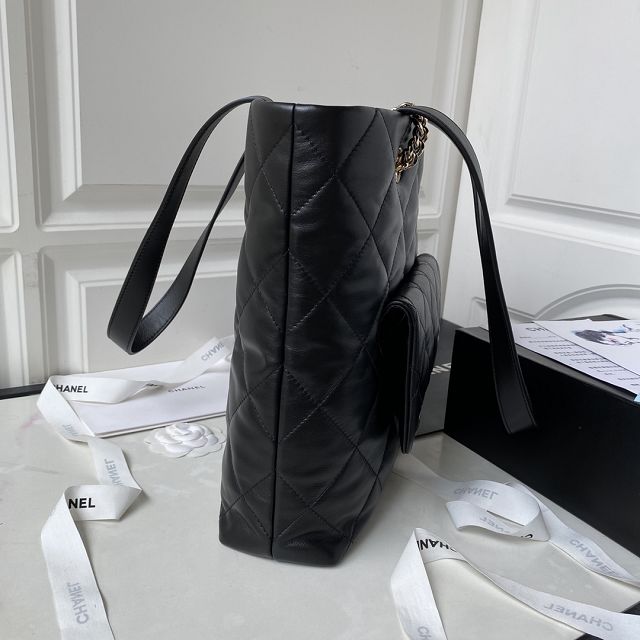 2024 CC original calfskin medium shopping bag AS4359 black