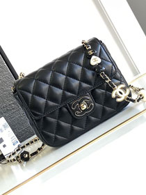 2024 CC original lambskin mini flap bag AS3782 black