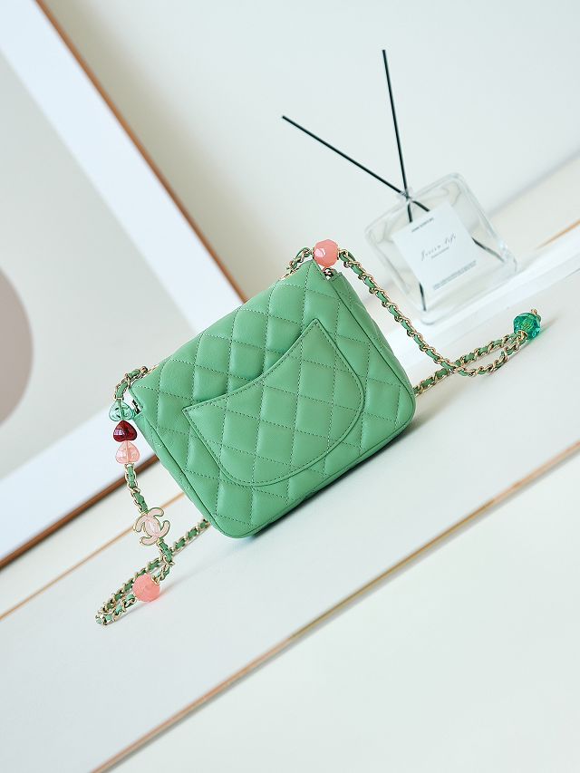 2024 CC original lambskin mini flap bag AS3782 green