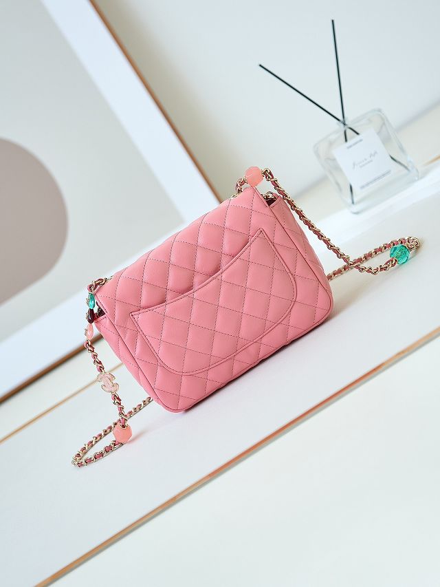 2024 CC original lambskin small flap bag AS3783 pink