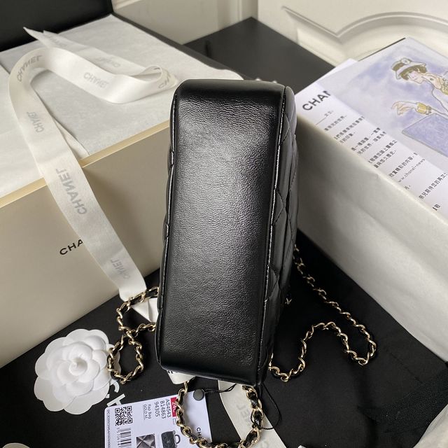 2024 CC original lambskin small top handle flap bag AS4543 black