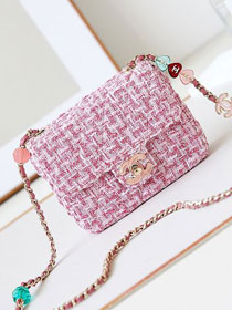 2024 CC original tweed mini flap bag AS3782 pink