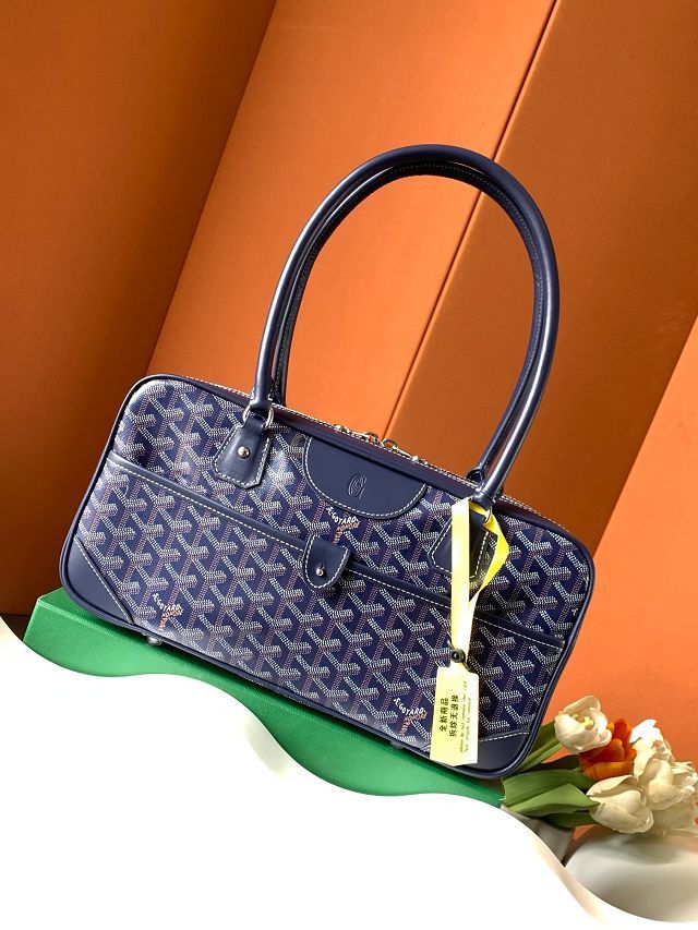 Goyard original canvas baguette bag GY0100 navy blue