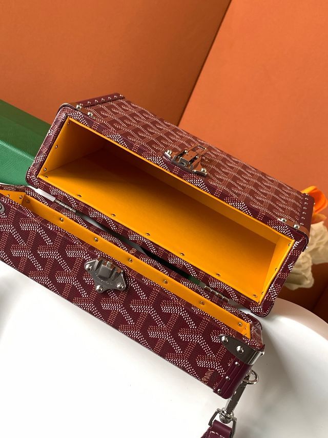 Goyard original canvas cassette trunk bag GY0102 burgundy