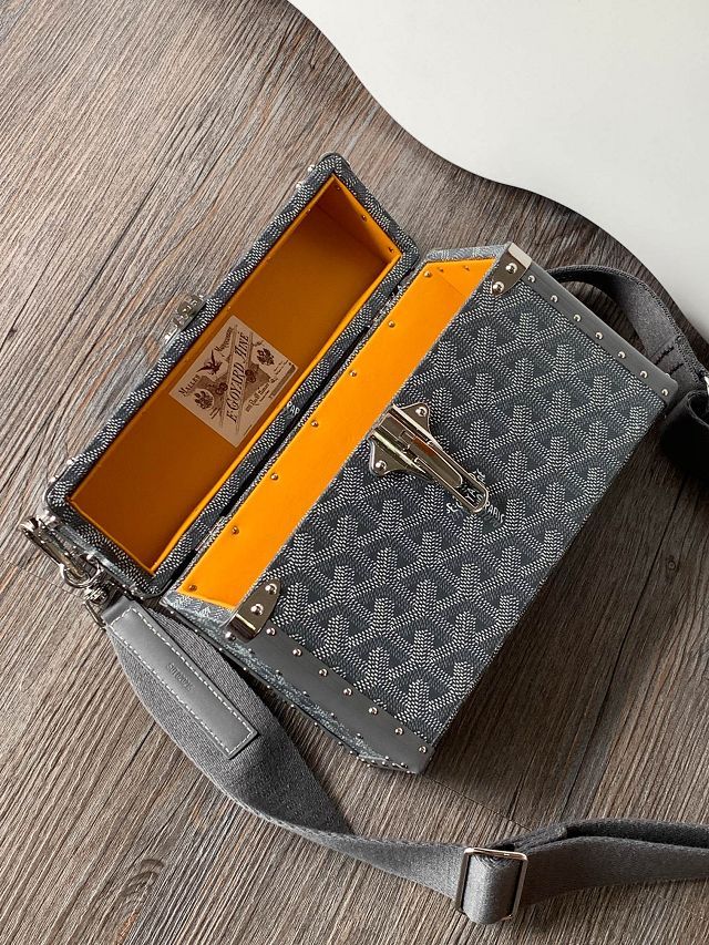 Goyard original canvas cassette trunk bag GY0102 grey