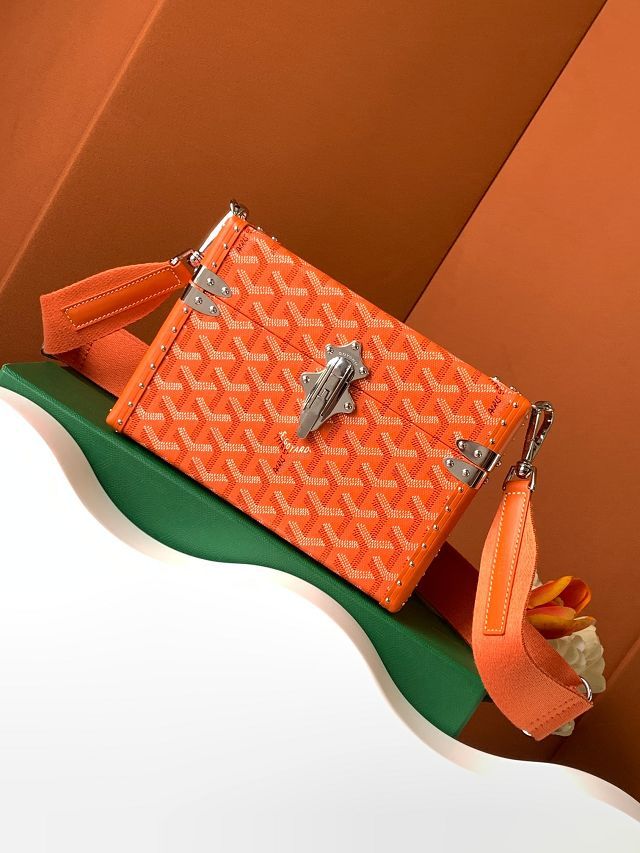 Goyard original canvas cassette trunk bag GY0102 orange