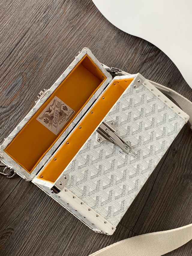 Goyard original canvas cassette trunk bag GY0102 white