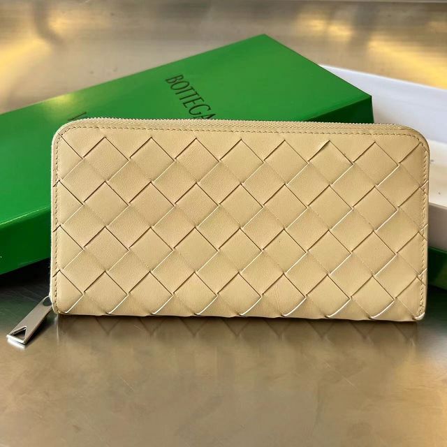 BV original lambskin zipper wallet 593217  
