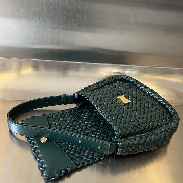 BV original lambskin cobble shoulder bag 709418 emerald green