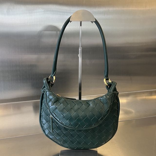 BV original lambskin small gemelli bag 776764 emerald green