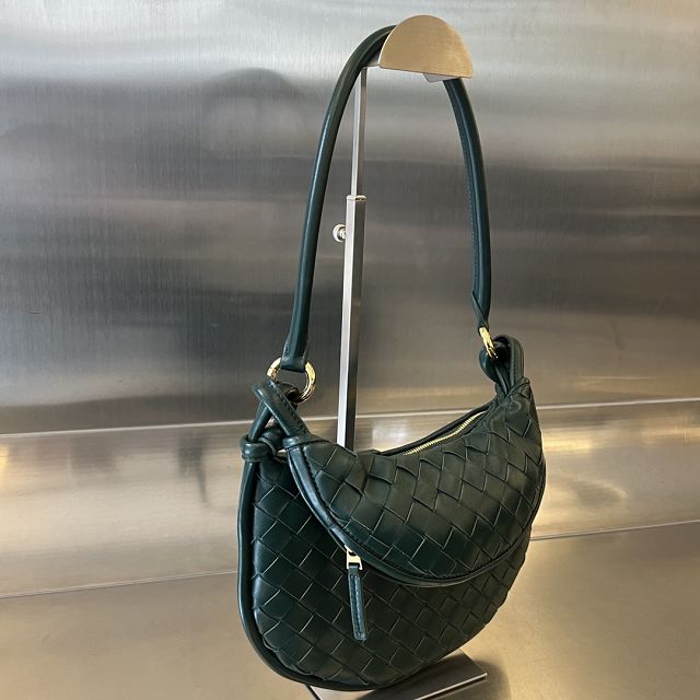 BV original lambskin small gemelli bag 776764 emerald green